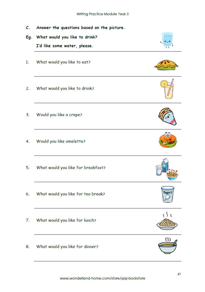 Writing Practice Module Year 3 - Wonderland Home